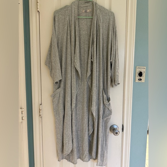 UGG Eleanor XS/S Heather Gray OPEN FRONT Duster Cardigan Jacket - Picture 1 of 4